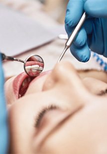 Woman having a dental checkup